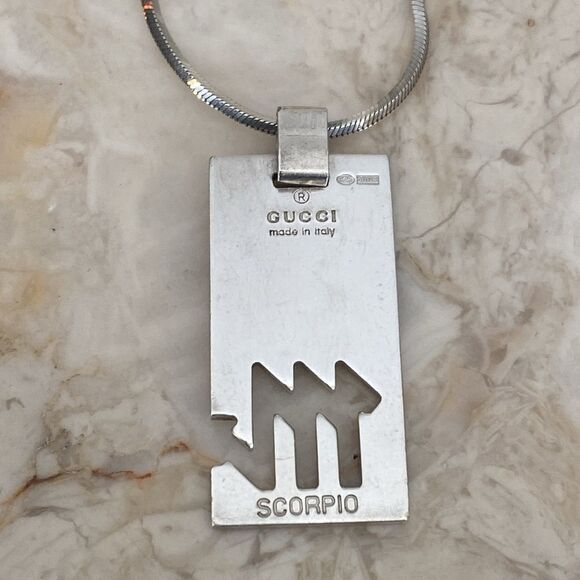 Gucci 925 Sterling Silver “Scorpio” Zodiac Pendant & Chain Unisex - Picture 7 of 16